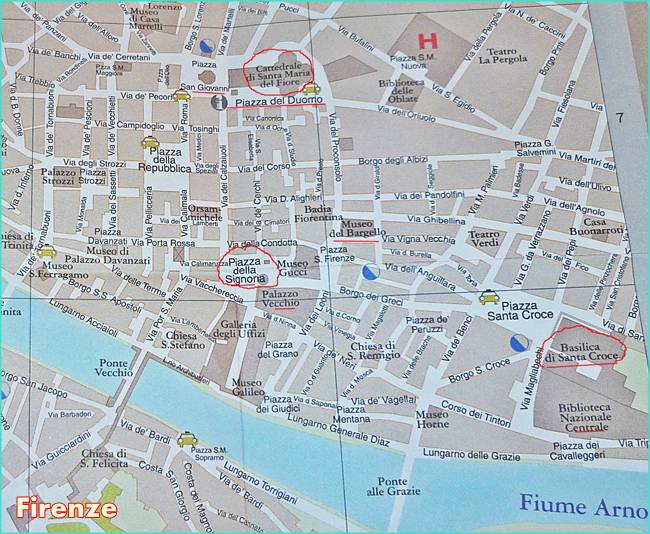 Carte du centre ville de Florence par Photos Voyages Céline